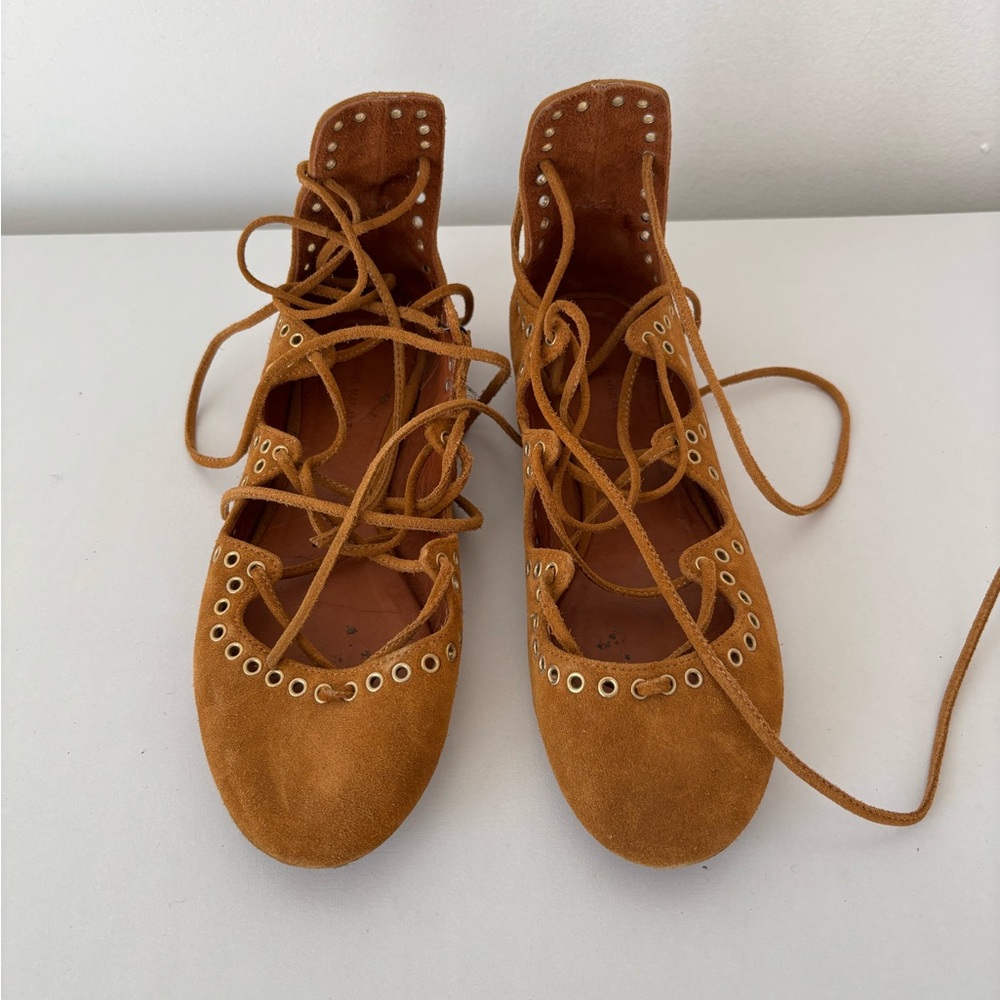 Isabel Marant Brown Lace-Up Flats